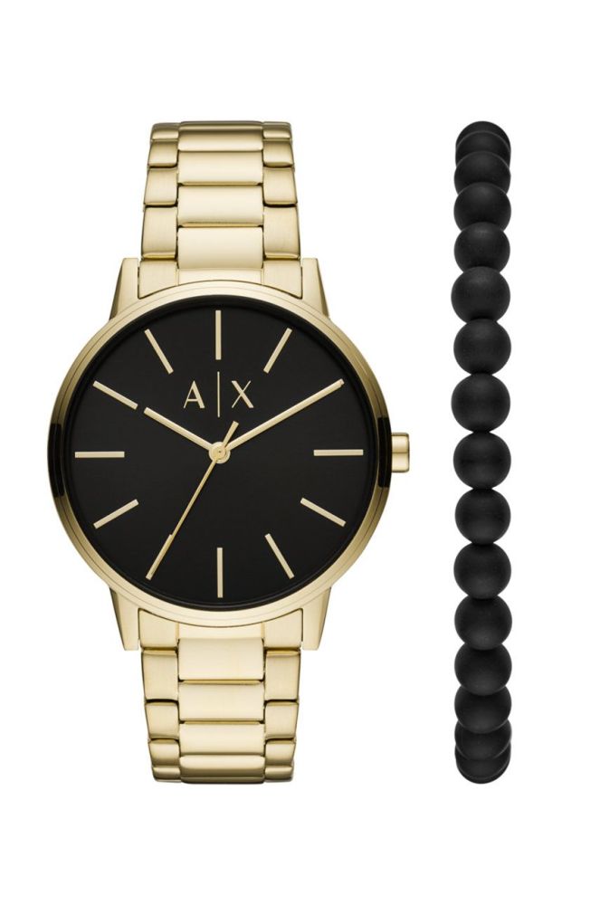 Armani Exchange - Годинник і браслет AX7119 колір золотий