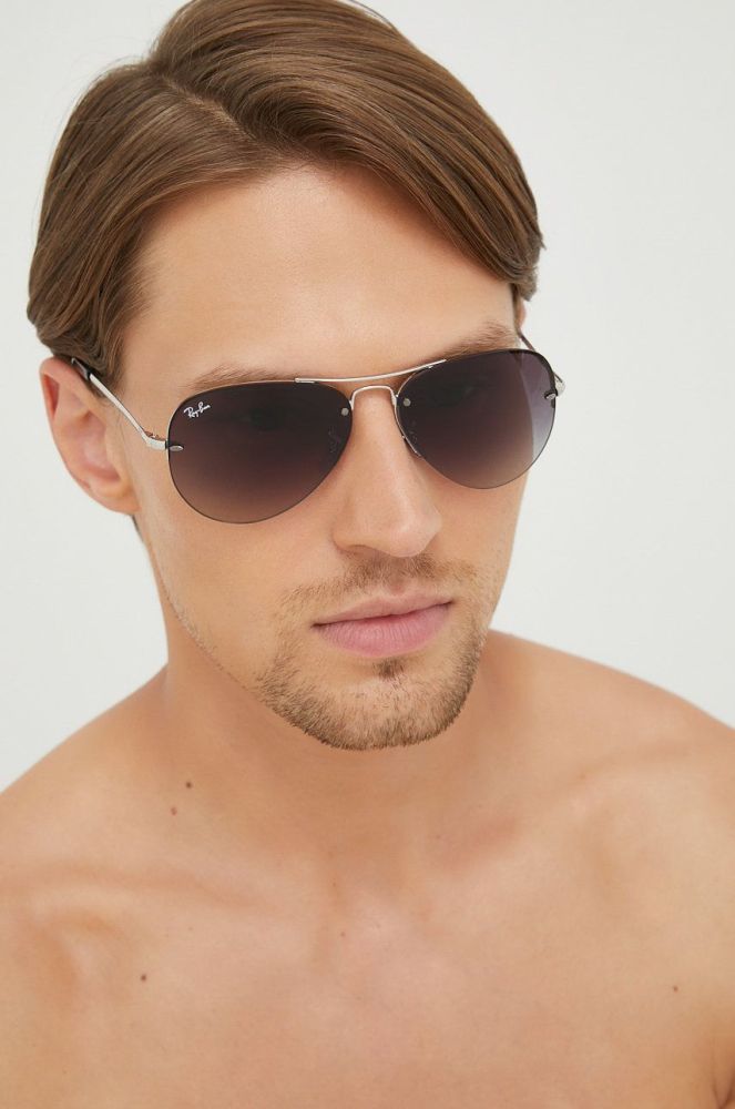 Ray-Ban - Окуляри колір срібний (104954)