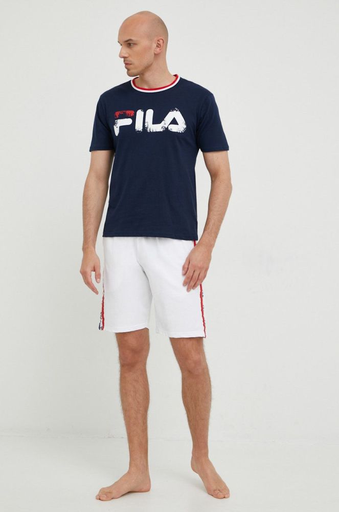 Піжама Fila чоловіча колір синій з принтом (2460059)