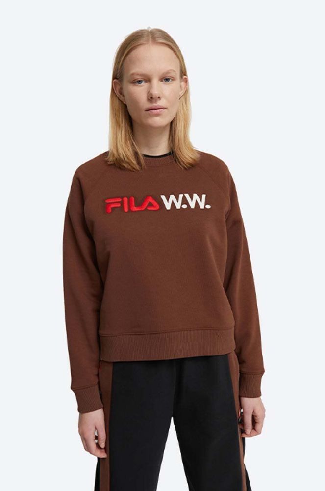 Кофта Wood Wood Elene x Filla жіноча колір коричневий з принтом 688375.H95-BROWN