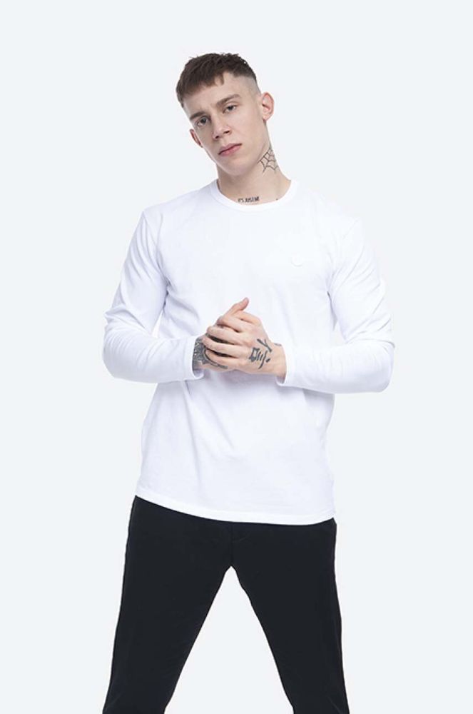 Бавовняний лонгслів Wood Wood Mel колір білий однотонний 10005402.2323.WHITE-WHITE