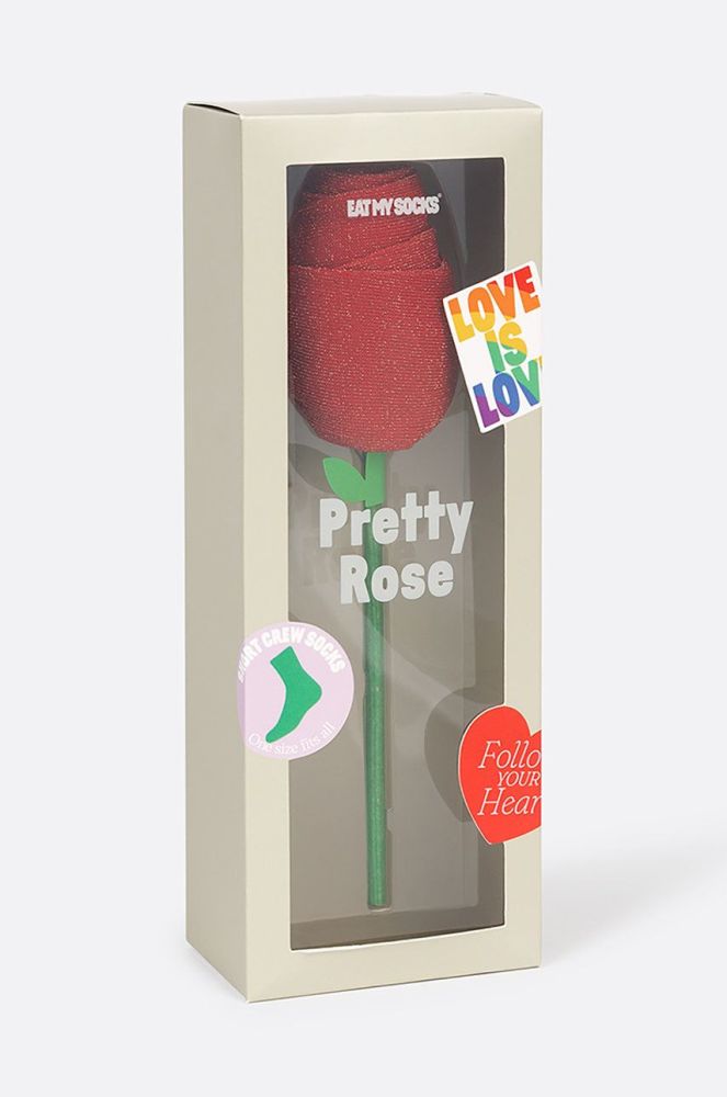 Eat My Socks Шкарпетки Pretty Rose колір червоний