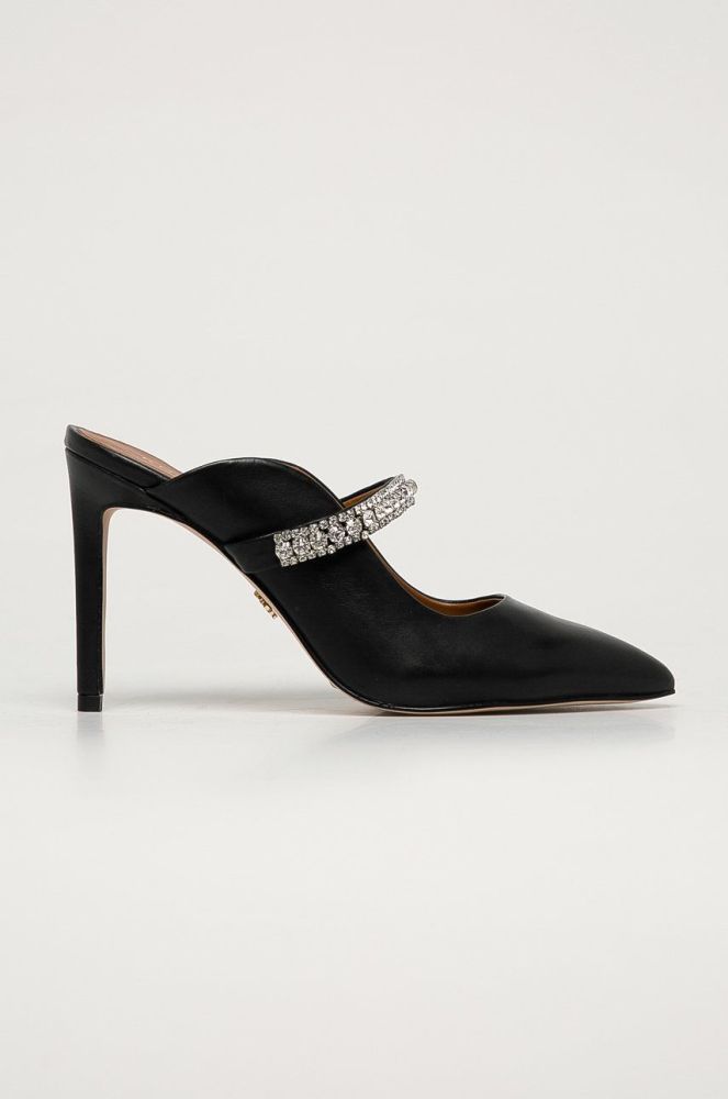 Kurt Geiger London - Шкіряні шльопанці колір чорний