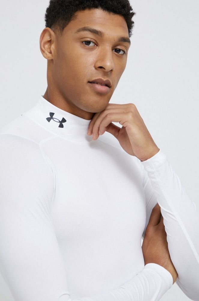 Лонгслів Under Armour 1369606 чоловічий колір білий гладкий