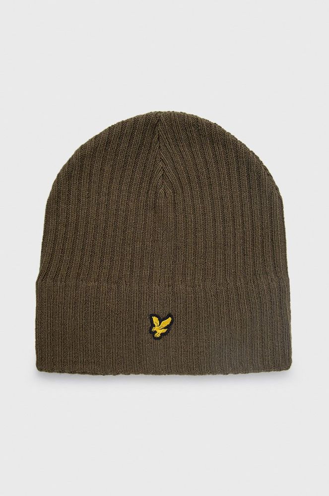 Шапка Lyle & Scott колір зелений з тонкого трикотажу (1732102)