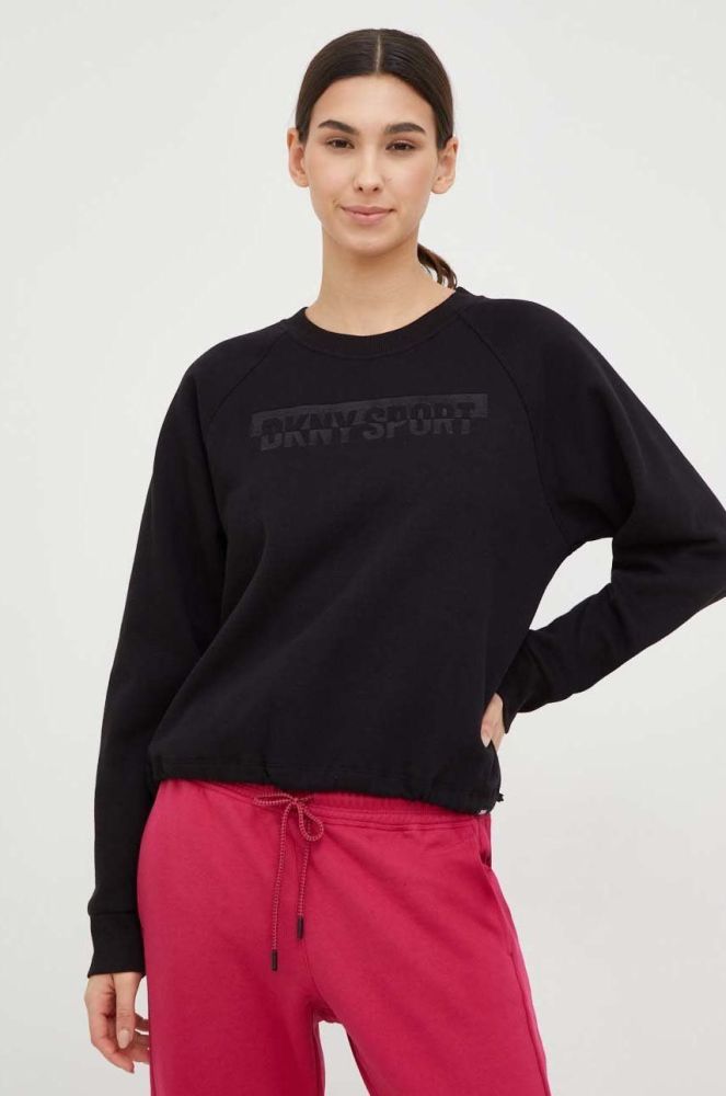 Кофта Dkny жіноча колір чорний з аплікацією (2836014)