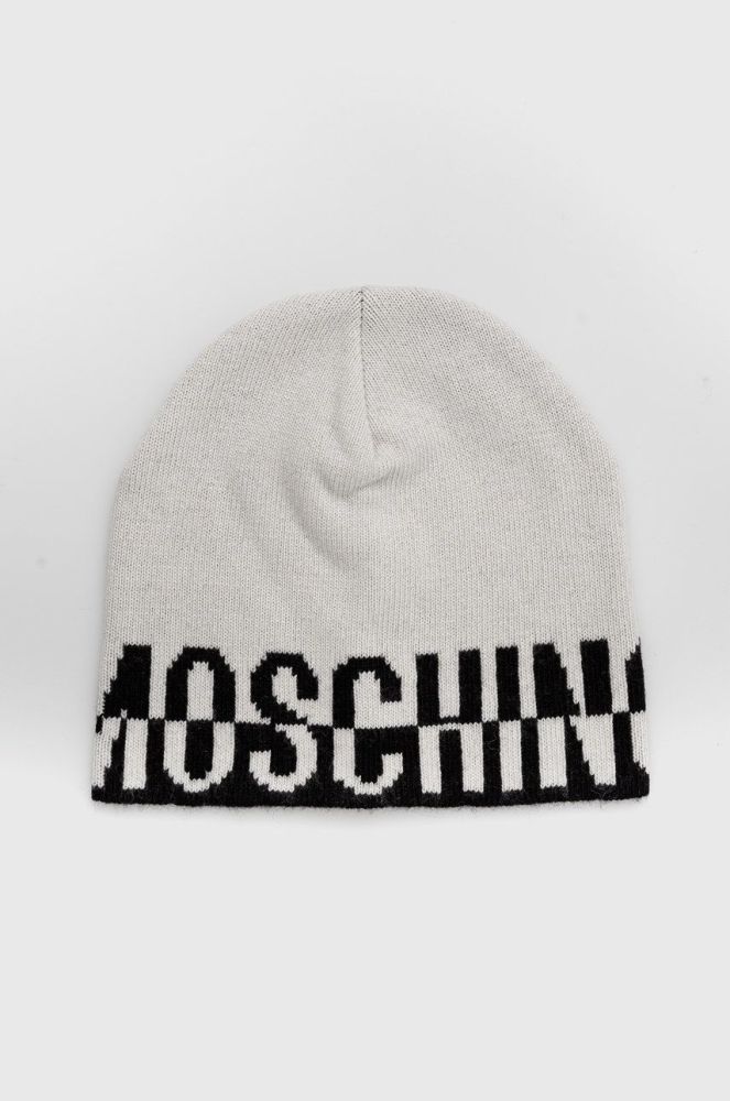 Шапка з домішкою вовни Moschino колір білий (2567553)