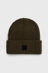 Шапка Only & Sons колір зелений з товстого трикотажу