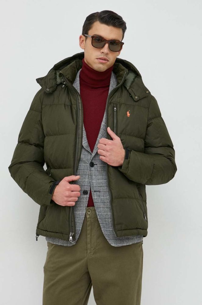 Пухова куртка Polo Ralph Lauren чоловіча колір зелений зимова (2842315)