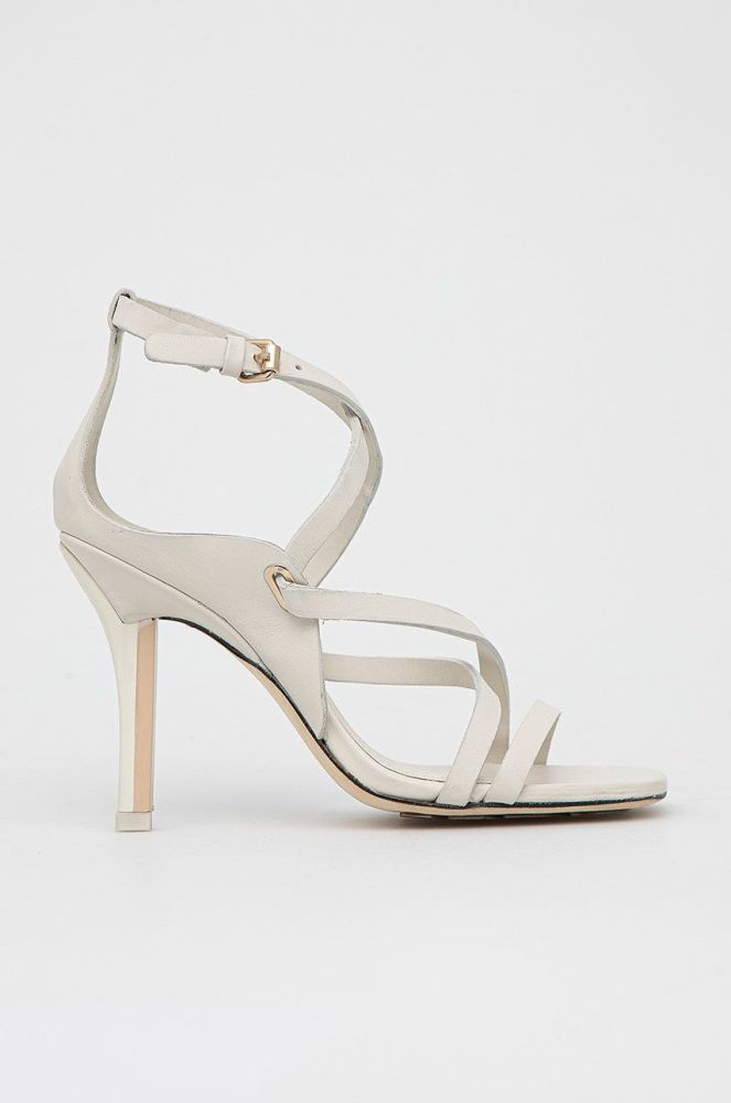 Шкіряні сандалі Tommy Hilfiger Elevated Th High Heel колір білий