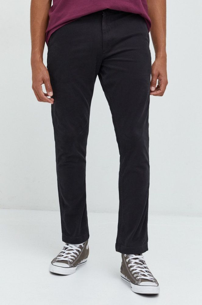 Штани Superdry чоловічі колір чорний фасон chinos