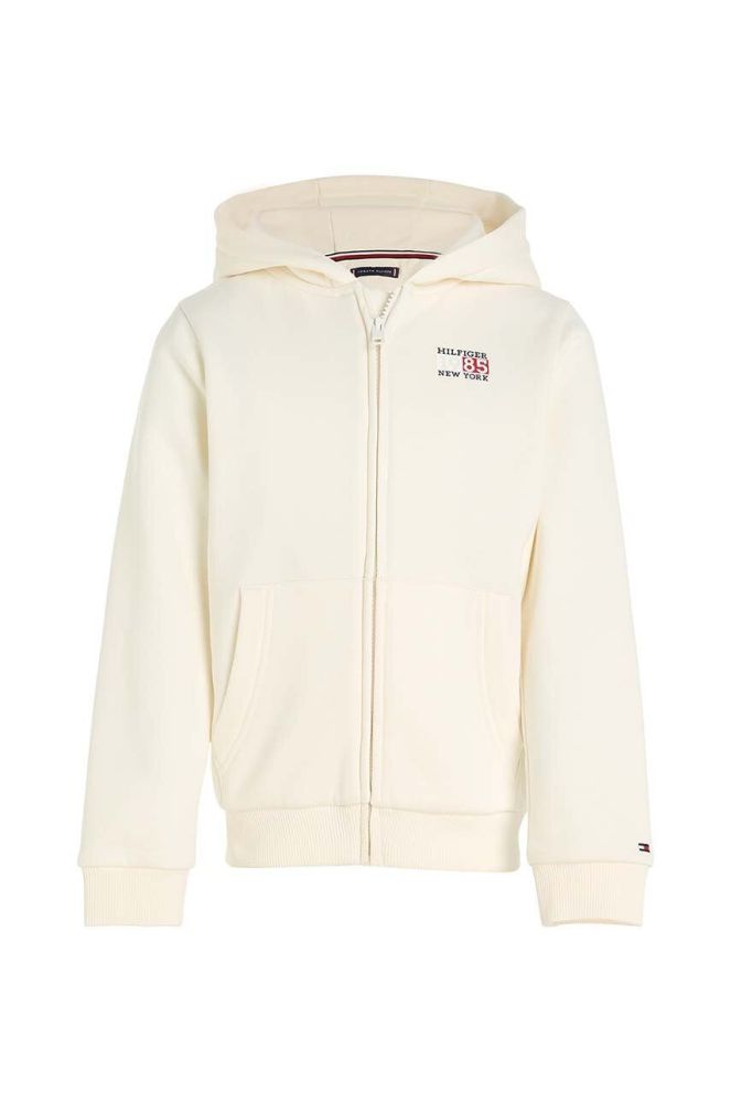 Дитяча кофта Tommy Hilfiger колір бежевий з капюшоном з принтом (3485325)