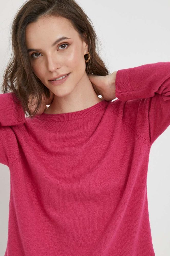 Светр з домішкою вовни United Colors of Benetton жіночий колір рожевий легкий (3418549)