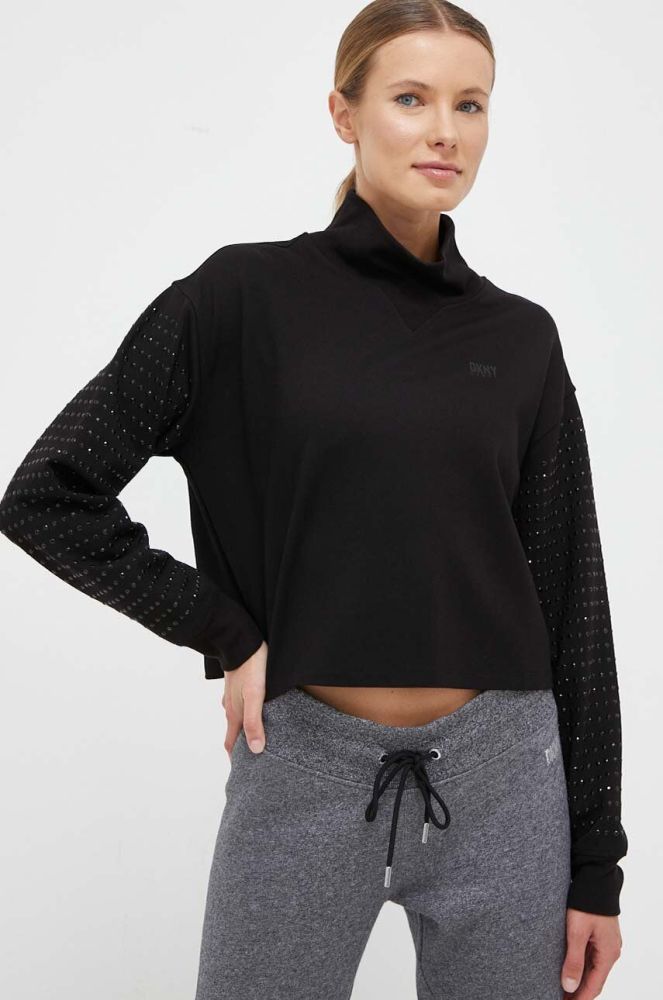 Кофта Dkny жіноча колір чорний з аплікацією (3453518)
