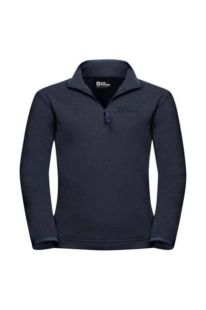 Дитяча кофта Jack Wolfskin TAUNUS HALFZIP колір синій однотонна