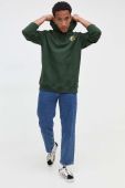 Бавовняна кофта Vans чоловіча колір зелений з капюшоном з принтом (3481167)