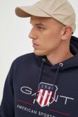 Кофта Gant чоловіча колір синій з капюшоном з аплікацією (3337951)