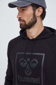 Кофта Hummel чоловіча колір чорний з капюшоном з принтом