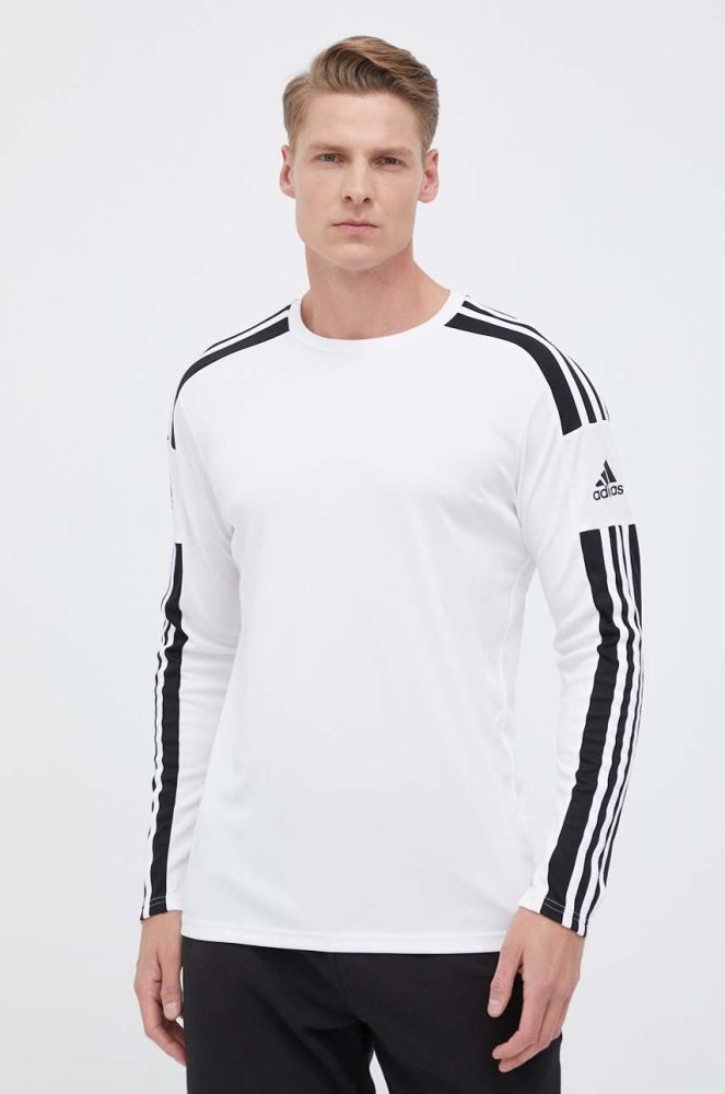 Лонгслів для тренувань adidas Performance Squadra 21 колір білий з аплікацією