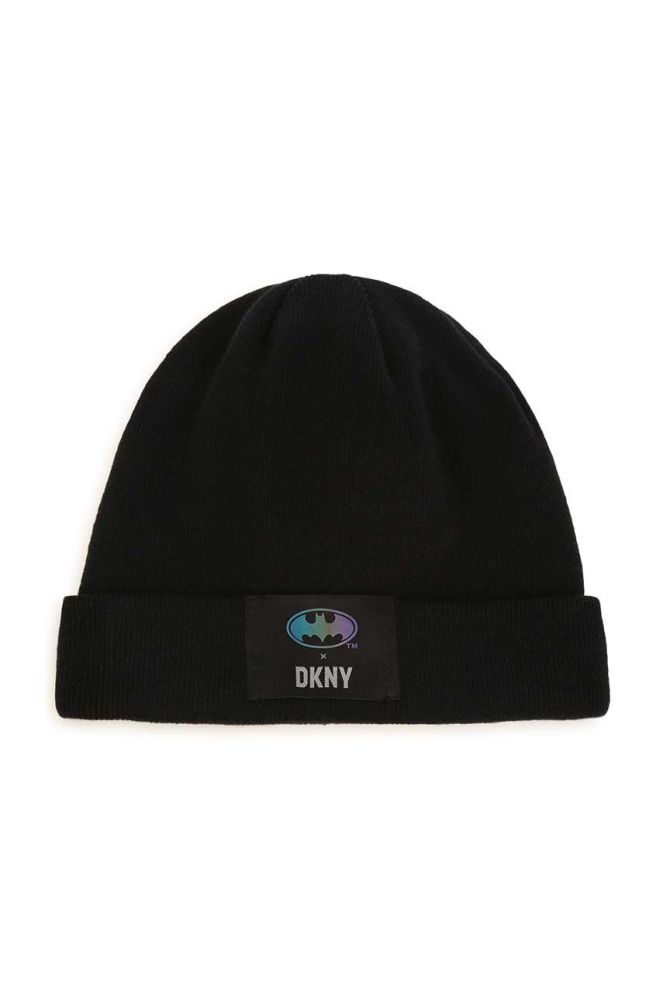 Дитяча бавовняна шапка Dkny колір чорний