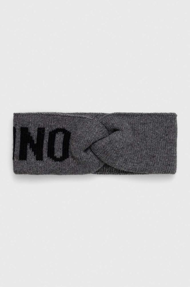Пов'язка з домішкою вовни Moschino колір сірий (3403574)