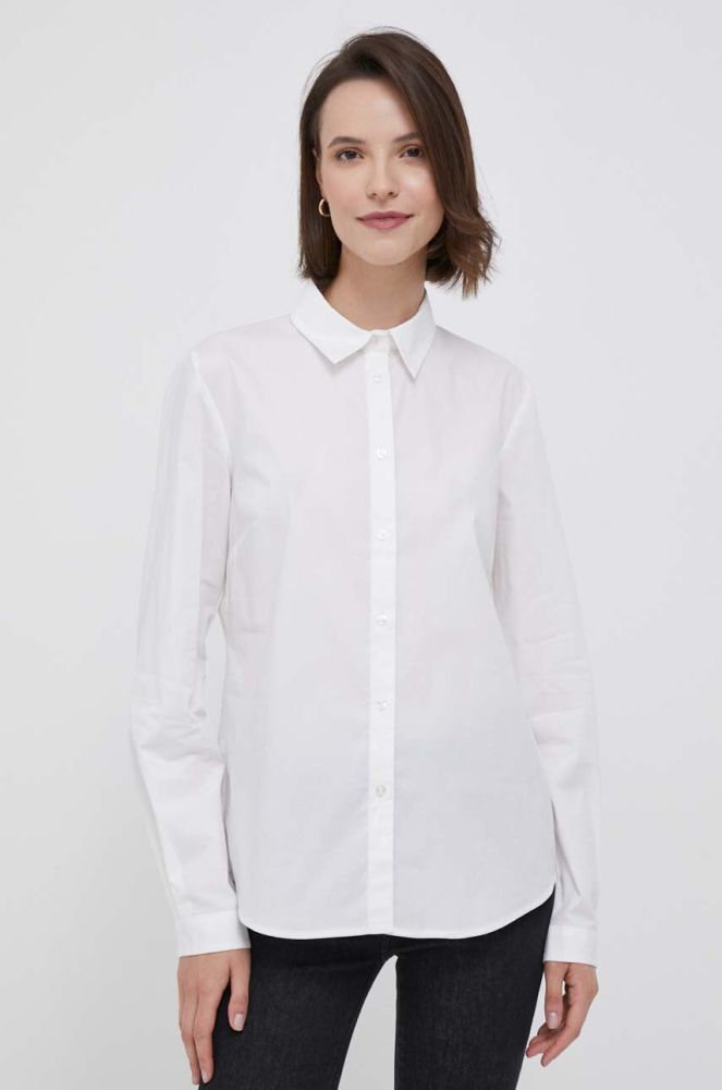Сорочка Sisley жіноча колір бежевий regular класичний комір (3434064)