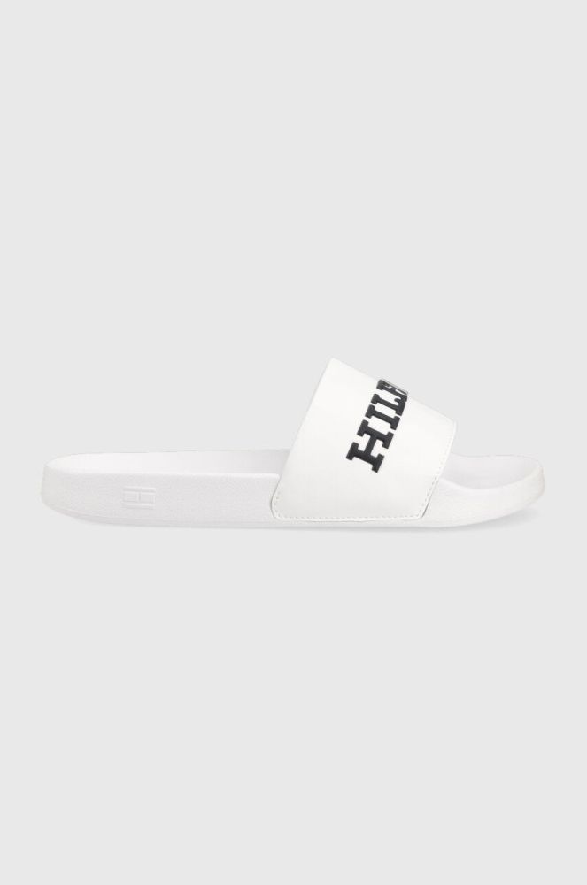 Шльопанці Tommy Hilfiger D PRINT HILFIGER POOL чоловічі колір білий FM0FM04612