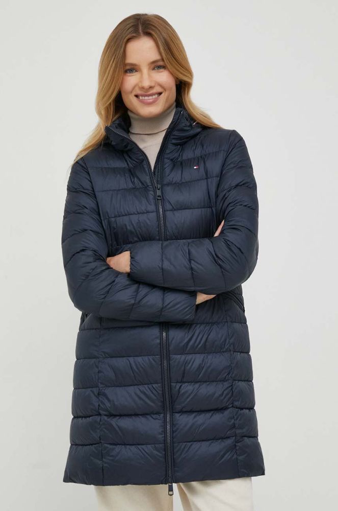 Куртка Tommy Hilfiger жіноча колір синій перехідна (3348557)