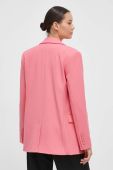 Піджак United Colors of Benetton колір рожевий двобортний однотонна