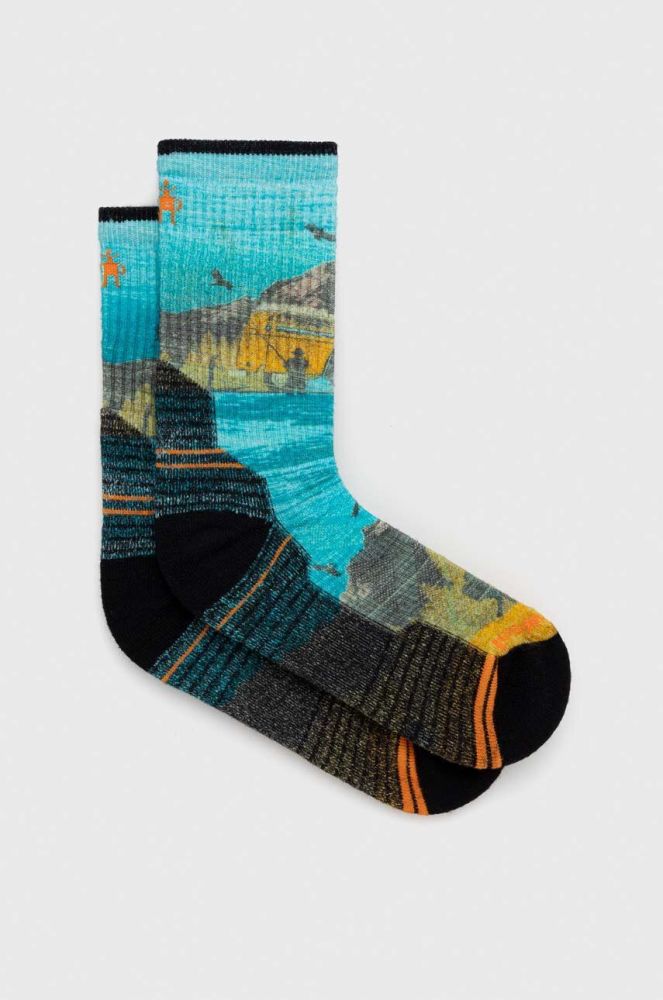 Шкарпетки Smartwool Hike Light Cushion Great Excursion Print колір блакитний
