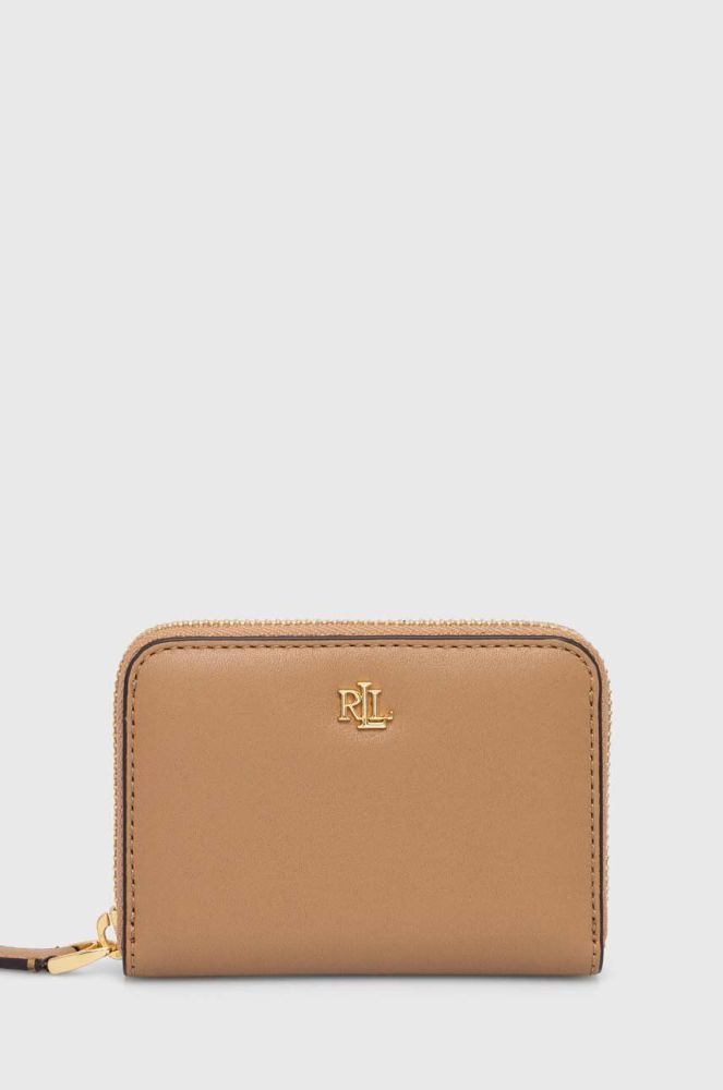 Шкіряний гаманець Lauren Ralph Lauren жіночий колір бежевий (3299346)