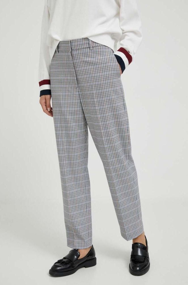 Штани Tommy Hilfiger жіночі фасон сигарети висока посадка колір барвистий