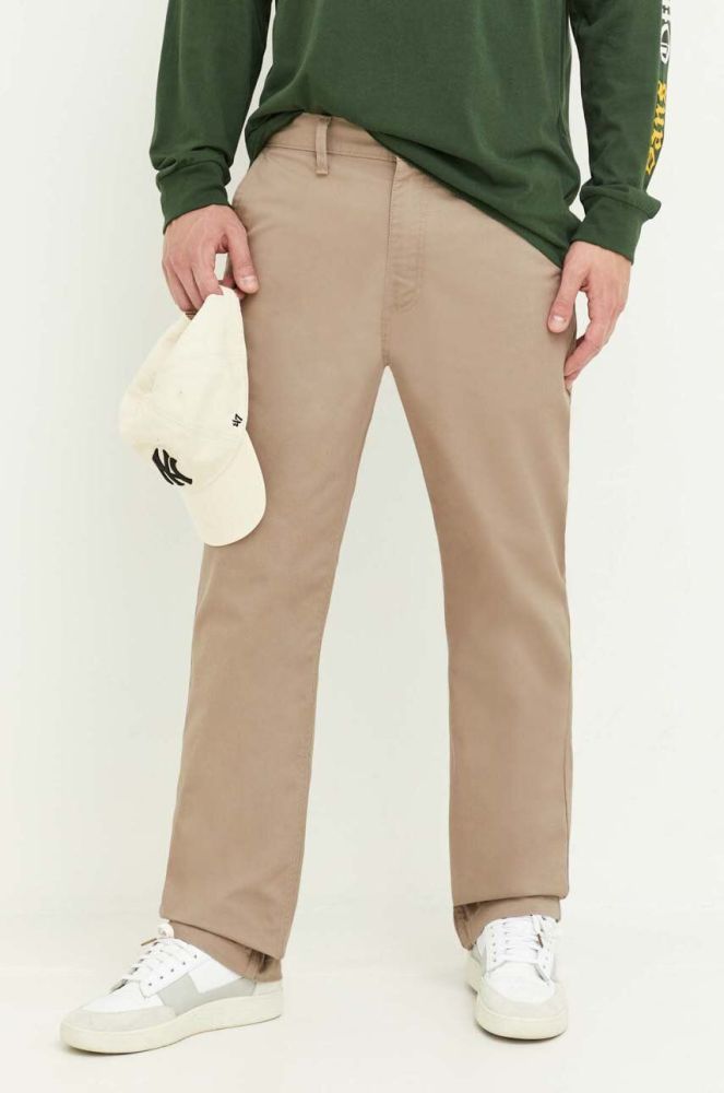Штани Vans чоловічі колір бежевий фасон chinos