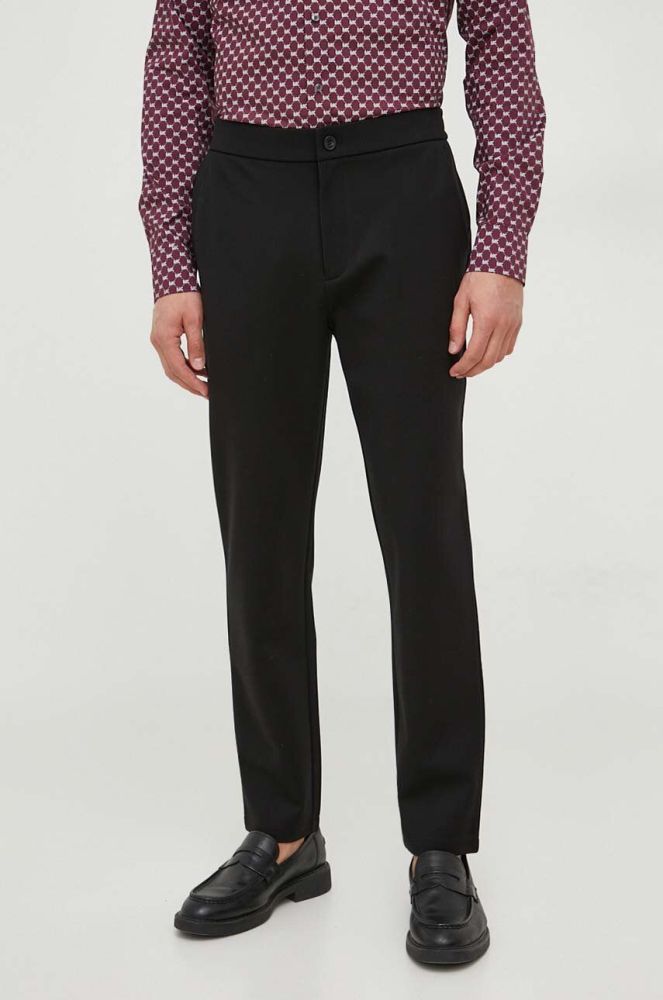 Штани з домішкою вовни Michael Kors колір чорний фасон chinos