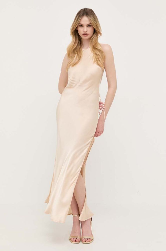Сукня Bardot колір бежевий maxi пряма