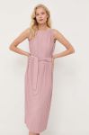 Сукня Max Mara Leisure колір рожевий midi пряма (3410327)