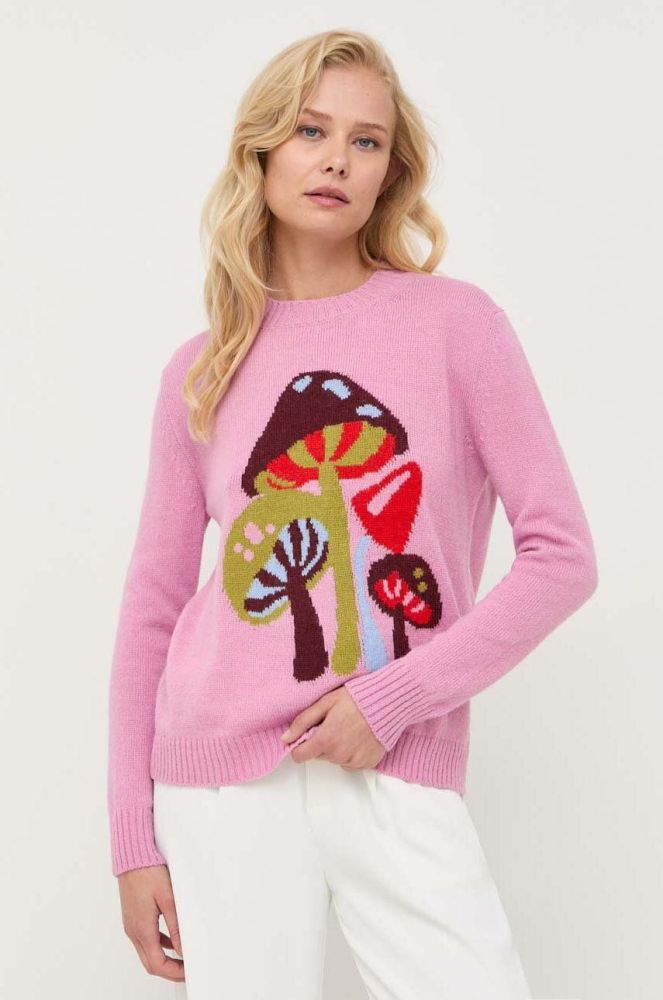Вовняний светр Weekend Max Mara жіночий колір рожевий легкий