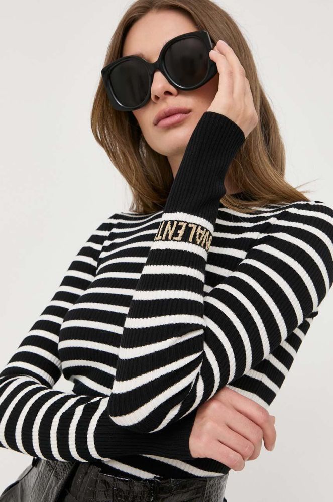 Светр Red Valentino жіночий колір чорний легкий