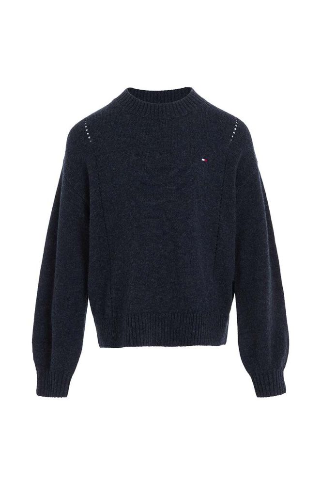 Вовняний дитячий светр Tommy Hilfiger колір синій легкий (3432352)
