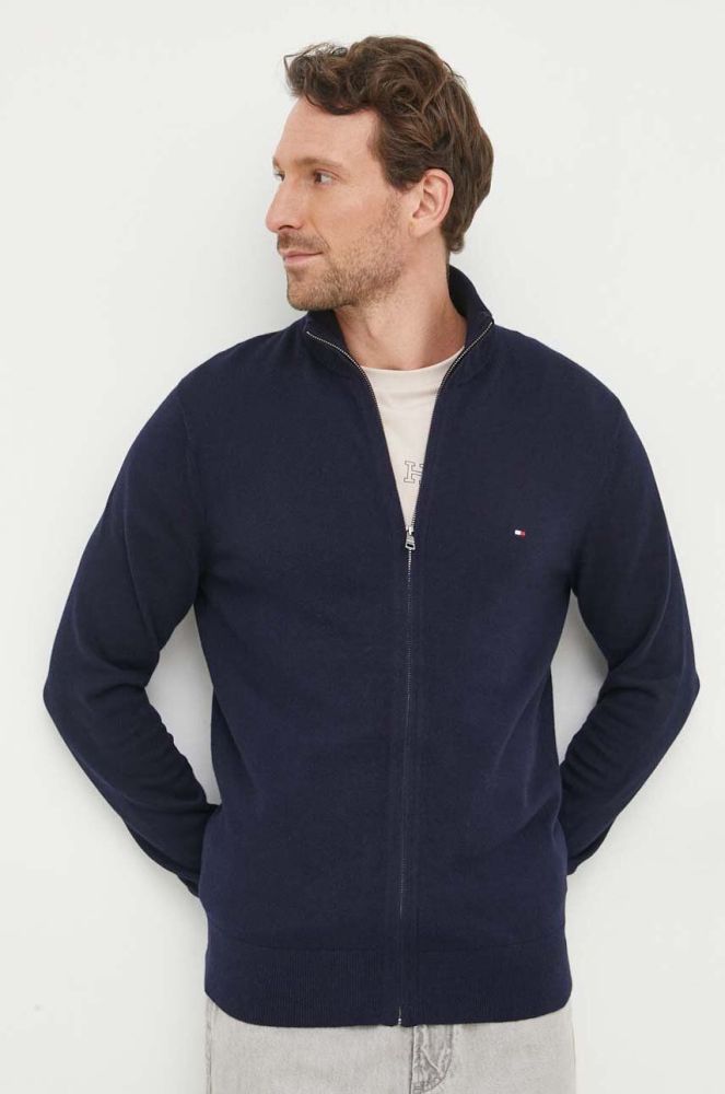 Кардиган з домішкою кашеміру Tommy Hilfiger колір синій
