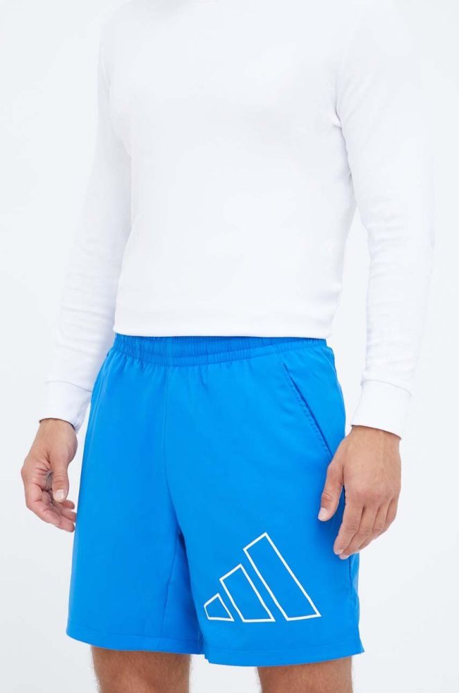 Шорти для тренувань adidas Performance Train Icons Big Logo колір блакитний