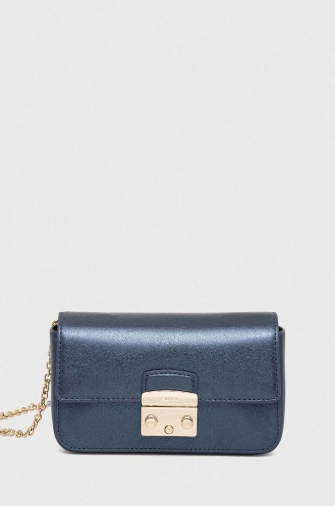 Шкіряна сумочка Furla Metropolis колір синій
