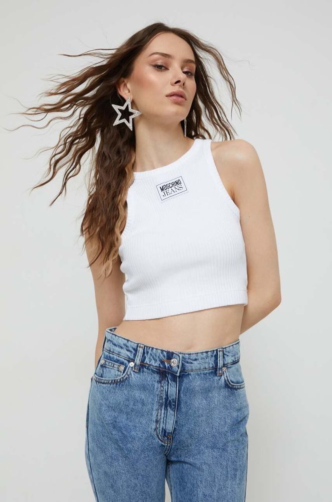 Топ Moschino Jeans жіночий колір білий (3493881)