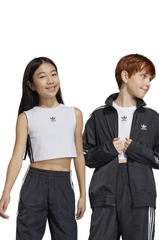 Дитячий топ adidas Originals колір білий з аплікацією
