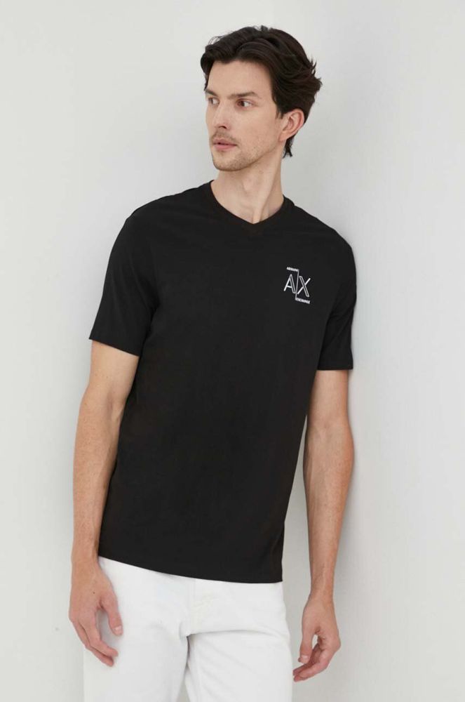 Футболка Armani Exchange чоловічий колір чорний з принтом (3539012)