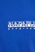 Бавовняна футболка Napapijri з принтом колір блакитний