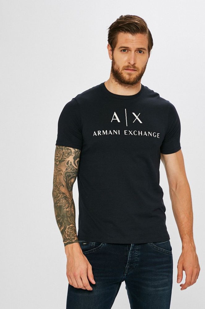 Armani Exchange - Футболка колір темно-синій (797157)