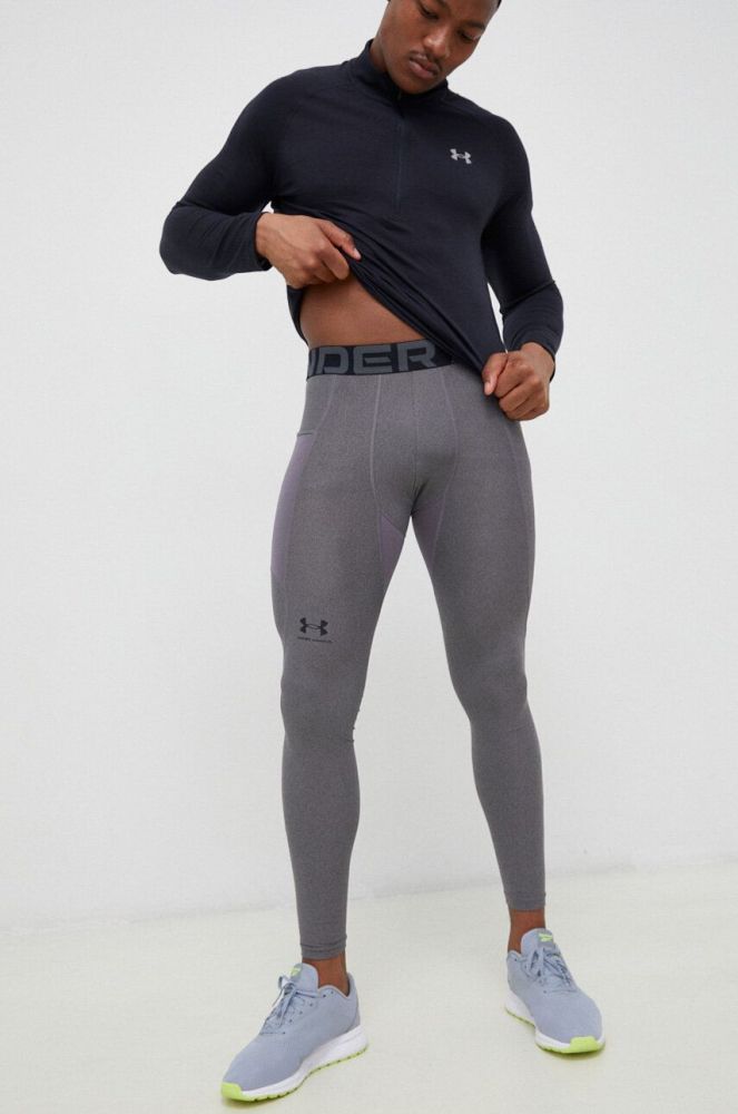 Легінси для тренувань Under Armour чоловічі колір сірий однотонні