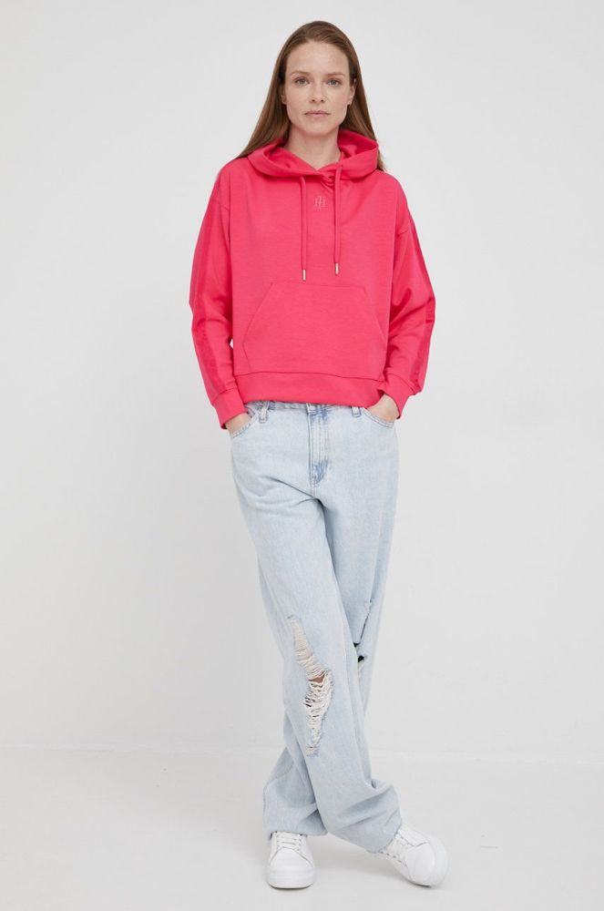Кофта Tommy Hilfiger жіноча колір рожевий однотонна (2214959)