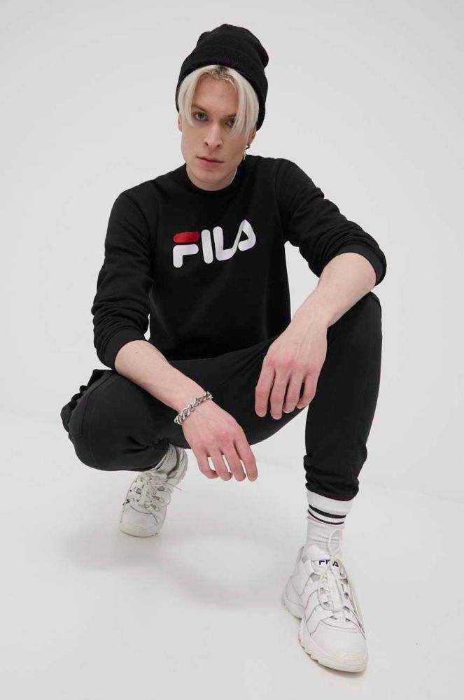 Кофта Fila чоловіча колір чорний з принтом (2100419)